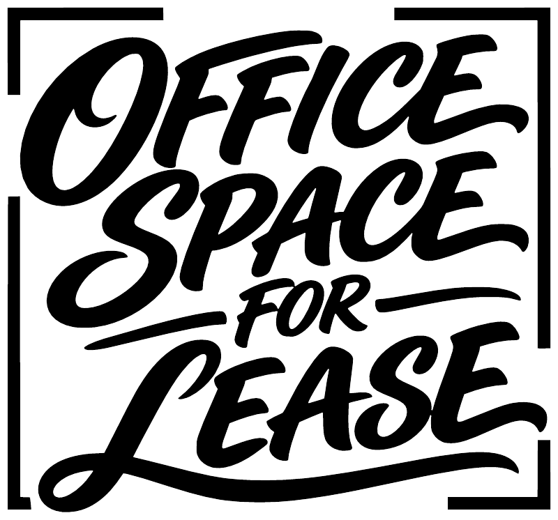 Vinyl decal with bold black Office Space for Lease lettering on white background