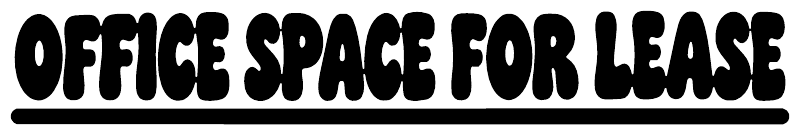 Black horizontal vinyl decal reading 'OFFICE SPACE FOR LEASE'