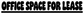 Black horizontal vinyl decal reading 'OFFICE SPACE FOR LEASE'