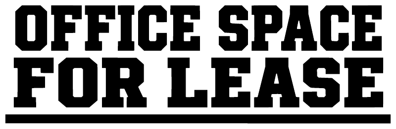 Black "Office Space for Lease" vinyl decal lettering