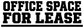 Black "Office Space for Lease" vinyl decal lettering