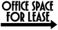 Directional vinyl decal with black Office Space for Lease text and right arrow