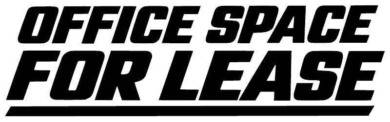 Office Space For Lease vinyl decal with bold black lettering, horizontal layout
