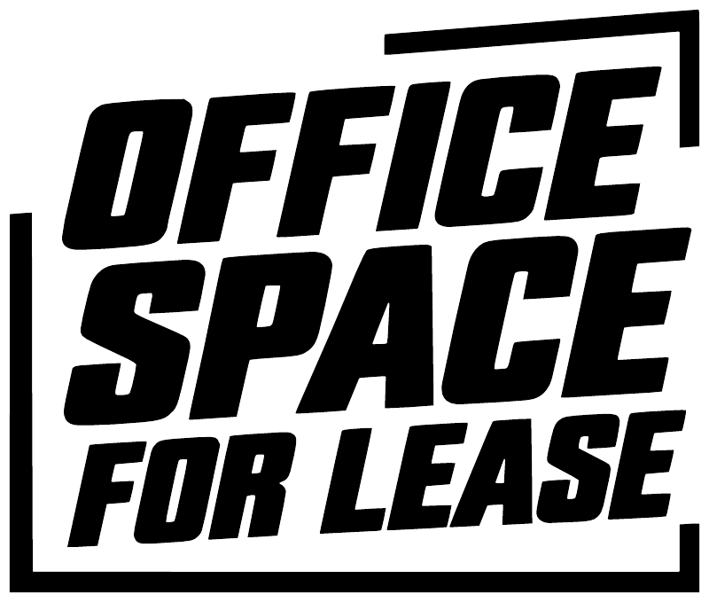 Office space for lease vinyl decal, stacked bold lettering in black and white