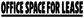 Large office space for lease vinyl decal in bold white lettering with black outline