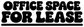 Close-up of white "OFFICE SPACE FOR LEASE" lettering vinyl decal
