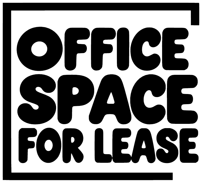 Vinyl decal with bold stacked text OFFICE SPACE FOR LEASE, black letters
