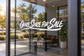 Horizontal vinyl decal with white script text reading “OfficeSpace for Sale”