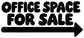 Large "OFFICE SPACE FOR SALE" lettering vinyl decal with right-pointing arrow