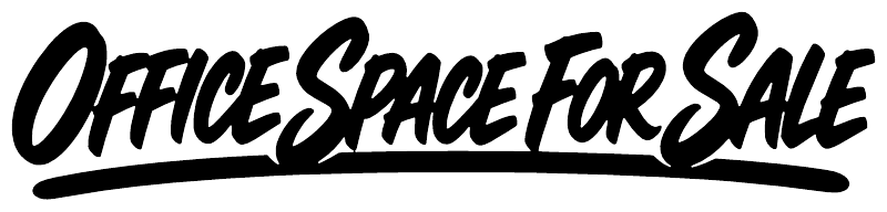White script vinyl decal text 'OFFICE SPACE FOR SALE' (horizontal)