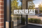 Horizontal white vinyl decal with "OFFICE SPACE FOR SALE" lettering