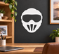 White paintball front mask emblem vinyl decal