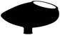 Paintball hopper emblem vinyl decal close-up: black symbol on light backing