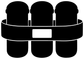 Black pod harness vinyl decal graphic with three pod cylinders and strap band
