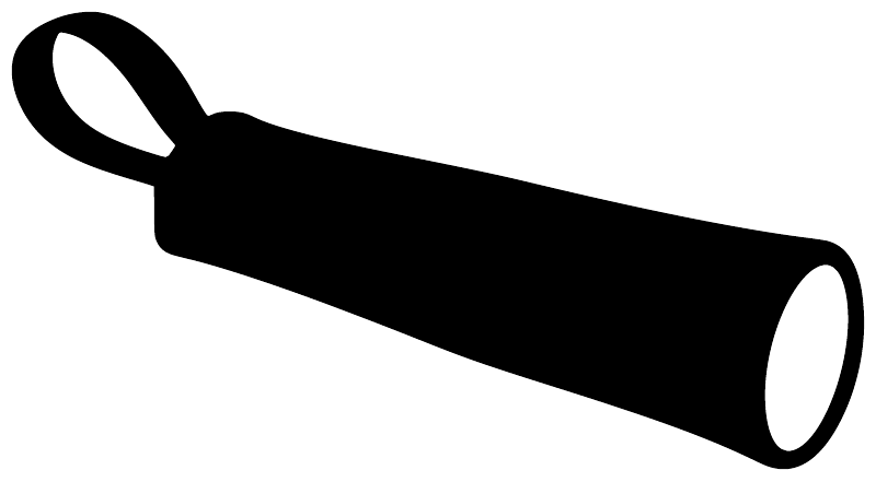 Paintball barrel cover emblem vinyl decal, black barrel silhouette with ring ends