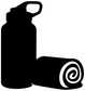 Paintball water break vinyl decal graphic, black paintball gun with spiral swirl target