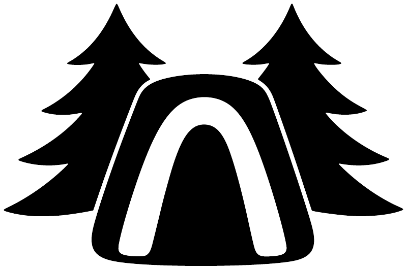 Centered black and white pine tree and helmet-style vinyl decal