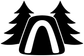 Centered black and white pine tree and helmet-style vinyl decal