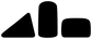 Vinyl decal trio: black bunker triangle, tall rectangle, rounded bar shape