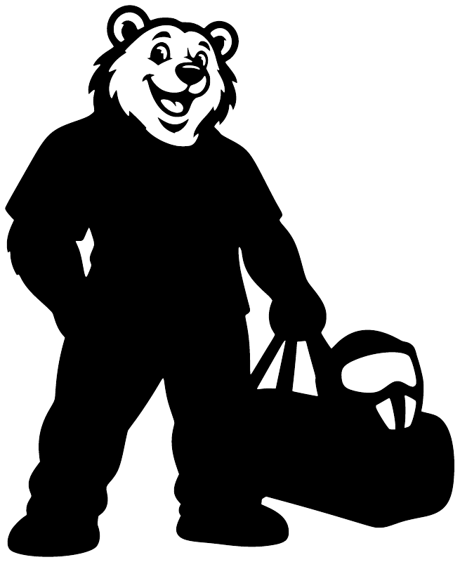 Paintball bear weekend player vinyl decal, black bear with white outline and marker