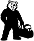 Paintball bear weekend player vinyl decal, black bear with white outline and marker