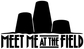 Black vinyl decal showing three paintball hopper shapes and MEET ME AT THE FIELD lettering