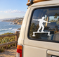 Parkour low rail balance vinyl decal on car window, black silhouette climber on rail