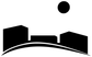Black city line emblem vinyl decal with skyline blocks and curved road