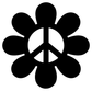 Black peace flower vinyl decal with peace symbol in the center