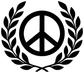 Black peace symbol with open laurel vinyl decal