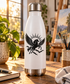 White water bottle with black Pegasus wing vinyl decal and brushed metal lid