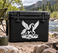 Pegasus meadow vinyl decal: white winged horse with flowers on black surface
