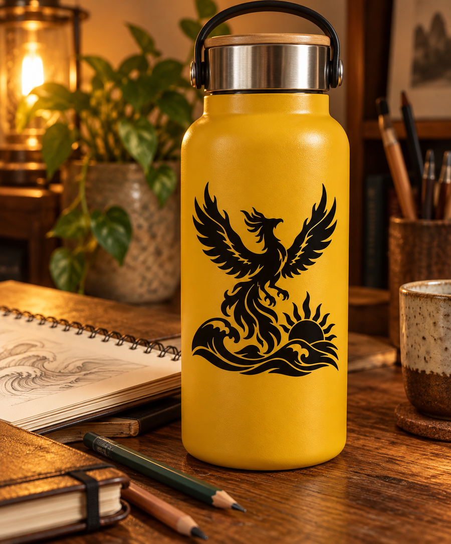 PhoenixCX019 — Phoenix Above Waves; illustrative application of the exact PDF artwork