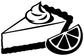 Black and white pie slice vinyl decal with lime wedge and cream swirl