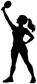 Black ping pong player silhouette vinyl decal with paddle raised