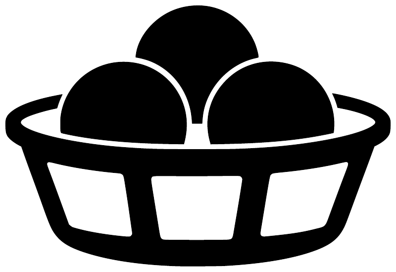 Black and white ping pong practice basket vinyl decal with three balls and paddle