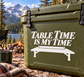 Olive vinyl decal: 'TABLE TIME IS MY TIME' with ping pong table silhouette