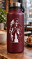 Maroon vinyl bottle decal of pirate captain with parrot on shoulder, PirateCX007