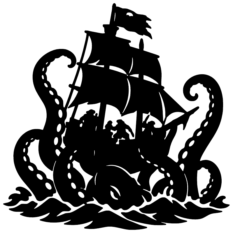 Kraken ship silhouette vinyl decal, black pirate ship and tentacles