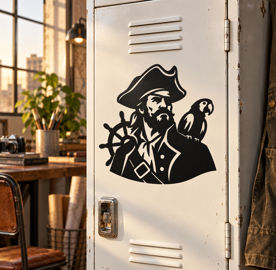 PirateCX030 — Captain Hat Portrait; illustrative application of the exact PDF artwork