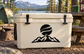 Black planet-and-mountain vinyl decal logo with swoosh ring and ridge silhouette