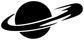 Black vinyl planet and comet decal, large planet with white ring and streaks