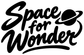 White script vinyl decal reading 'Space for Wonder' with planet and ring