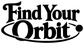Black “Find Your Orbit” vinyl decal lettering, vintage script