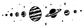 Vinyl decal graphic with planet shapes, rings, orbit trail, and scattered star dots