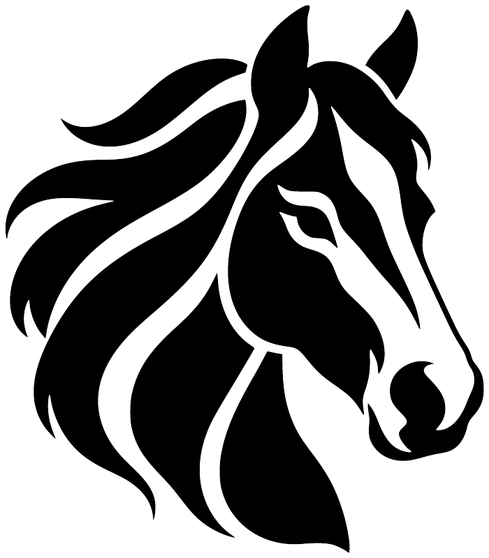 Black and white horse head vinyl decal graphic