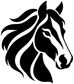 Black and white horse head vinyl decal graphic