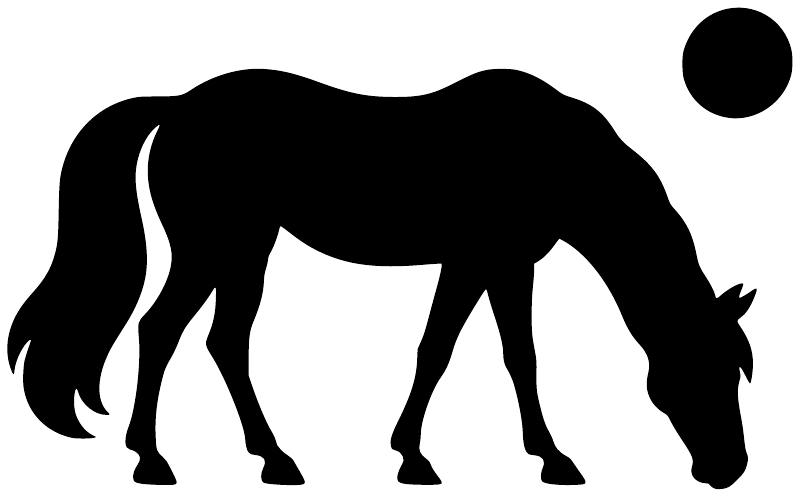 Black horse silhouette vinyl decal, cutout style
