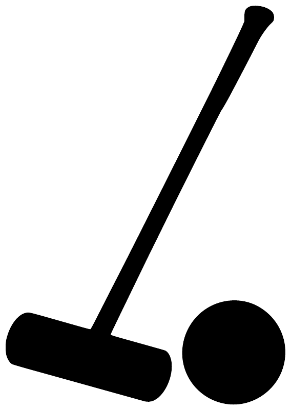 Black polo mallet and ball vinyl decal icon