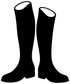 Black boot-pair silhouette vinyl decal